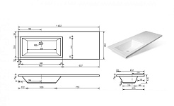 Style Line Тумба с раковиной Даллас 140 Люкс L, 2 ящика, белая – фотография-12